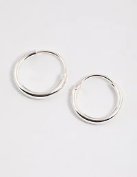 Sterling Silver Mini Polished Hoop Earrings
