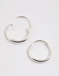 Sterling Silver Mini Polished Hoop Earrings