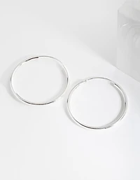 Sterling Silver Thick Hoop Earrings