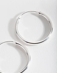 Sterling Silver Shiny 25mm Hoop Earrings
