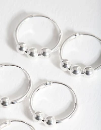 Sterling Silver Multi Ball Earring Pack