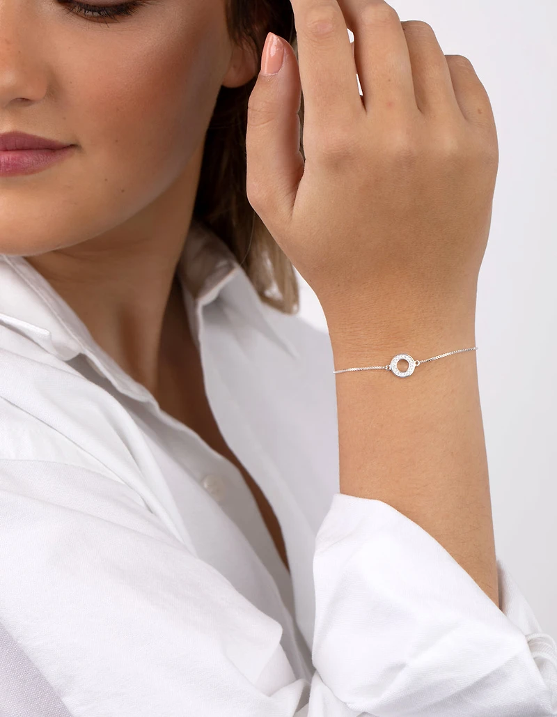 Sterling Silver Open Circle Toggle Bracelet