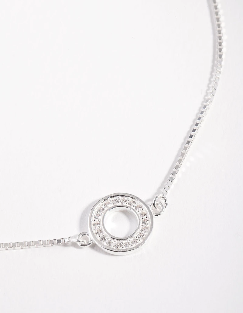 Sterling Silver Open Circle Toggle Bracelet