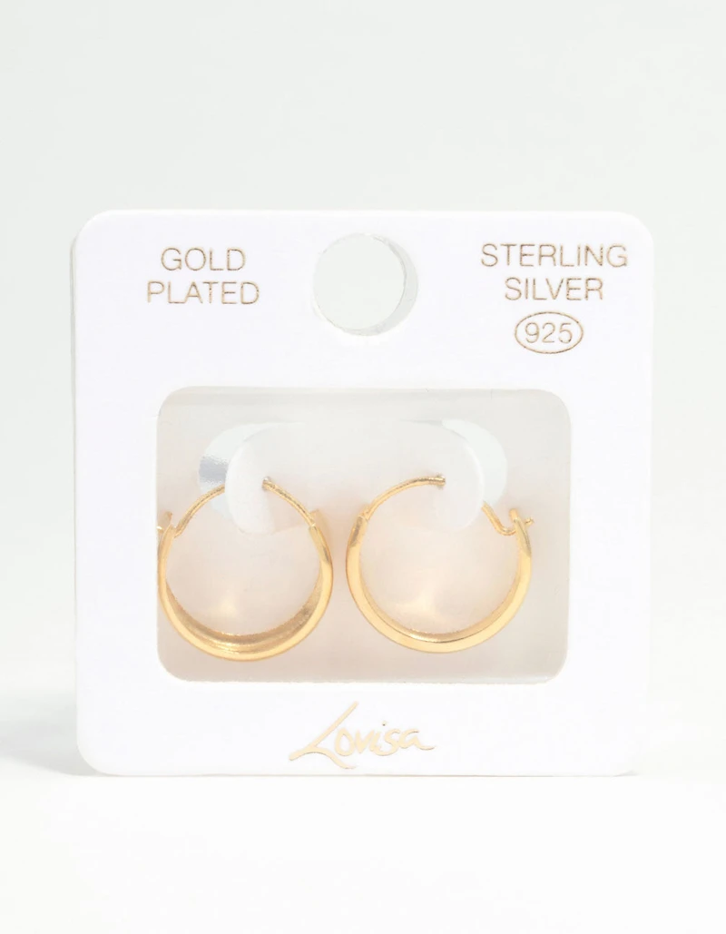 Gold Plated Sterling Silver Chunky Hoop Earrings