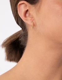 Gold Plated Sterling Silver Open Rope Hoop Earrings