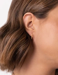 Boucles d’oreilles mini cerceaux torsadées en argent sterling plaqués or