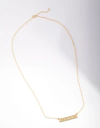 Gold Plated Sterling Silver Geometric Bar Necklace