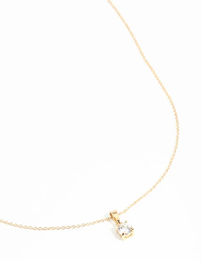 Gold Plated Sterling Silver Cubic Zirconia 1/2 Carat Bale Necklace