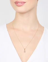Gold Plated Sterling Silver Cubic Zirconia 1/2 Carat Bale Necklace