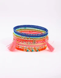 Gold Bright Tassel Bangle Pack
