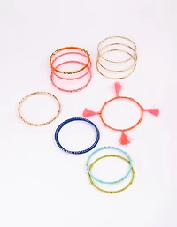 Gold Bright Tassel Bangle Pack
