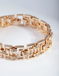 Gold Diamante Maze Clasp Bracelet