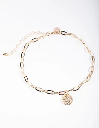 Gold Eye Pendant Choker