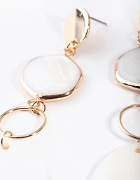 Gold Shell Drop Earrings