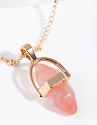 Gold Small Shard Topaz Stone Necklace