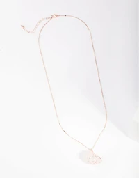 Rose Gold Wire Wrapped Rose Quartz Necklace