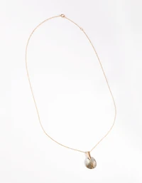 Gold Plated Sterling Silver Faceted Labradorite Pendant Necklace