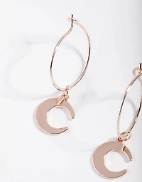 Rose Gold Mini Huggie Moon Earrings