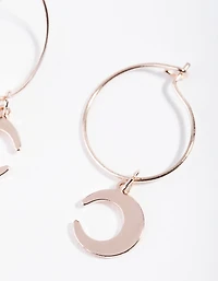 Rose Gold Mini Huggie Moon Earrings