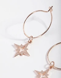 Boucles d’oreilles Rose Gold Fine Star Hoop