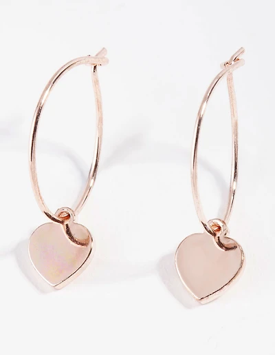 Rose Gold Mini Heart Hoop Earrings