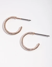 Rose Gold Croissant Hoop Earrings