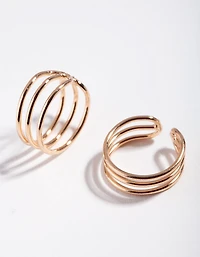 Gold Triple Line Ear Cuff Pack
