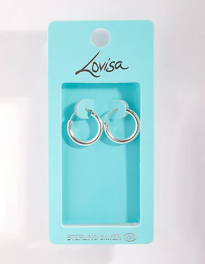 Sterling Silver 18mm Chubby Hoop Earrings