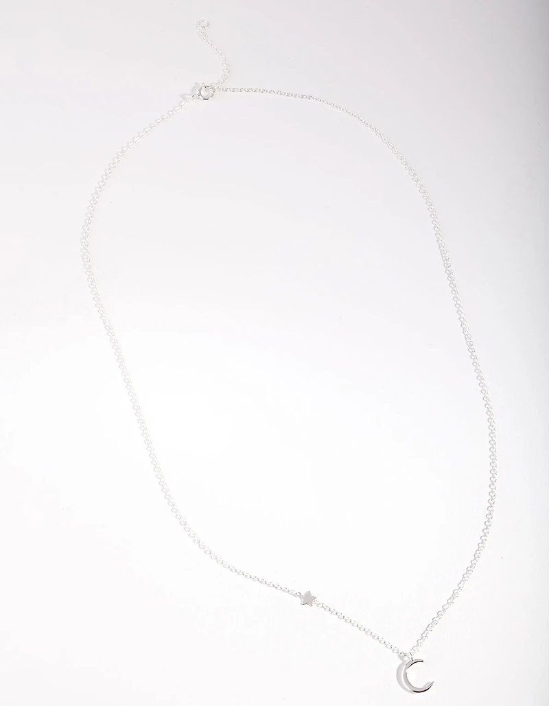Sterling Silver Asymmetrical Celestial Necklace