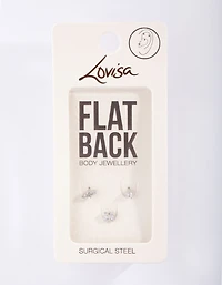 Surgical Steel  Fine Butterfly Flat Back Pack
