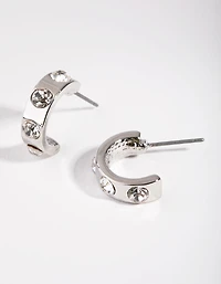 Silver Chubby Spaced Earrings