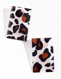 Acrylic Rectangle Leopard Stud Earrings