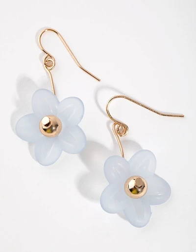 Gold Mini Flower Drop Earrings