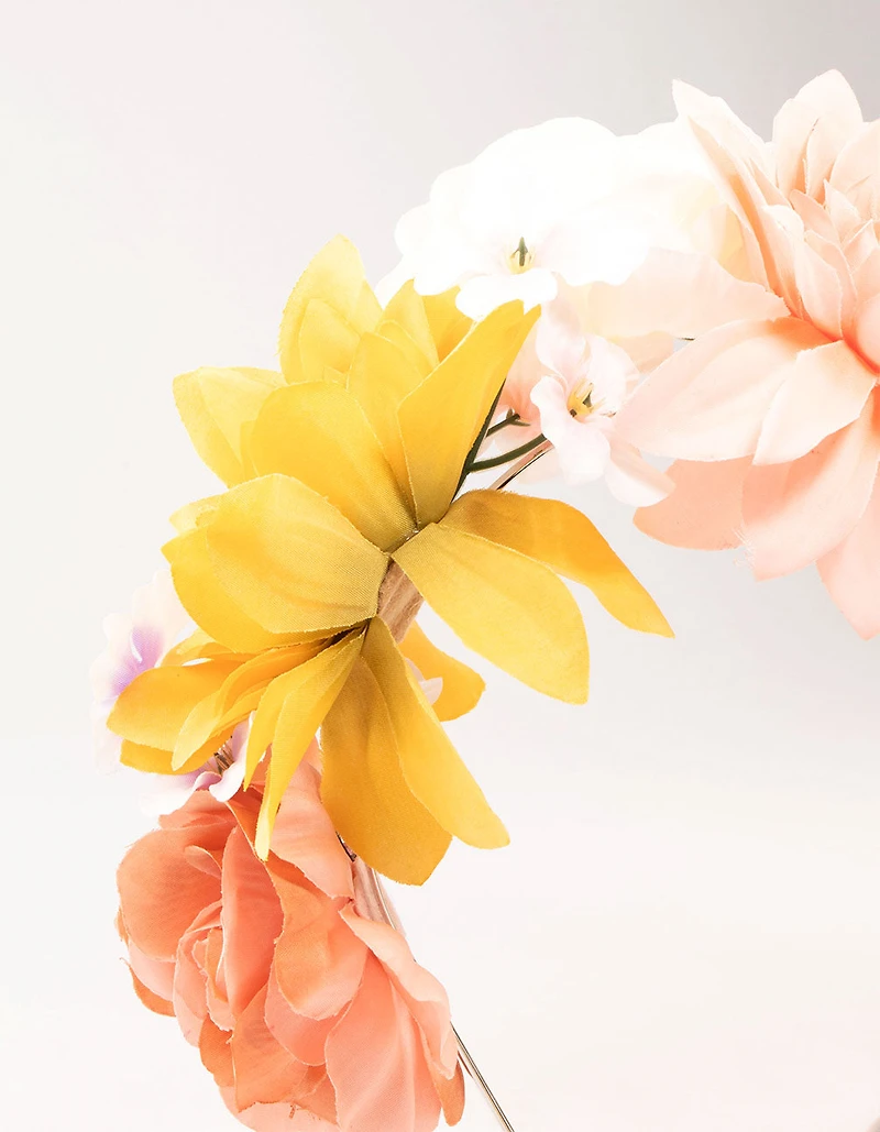 Multi Colour Large Flower Headband