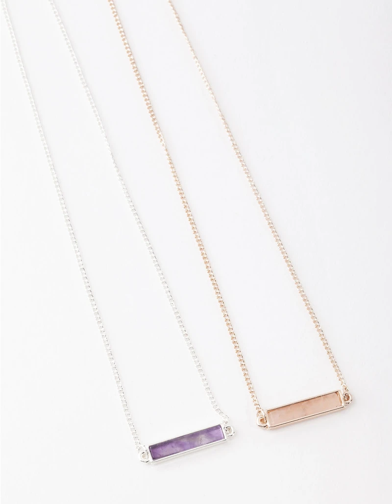 Mixed Metal Semi Precious Bar Bracelet Pack