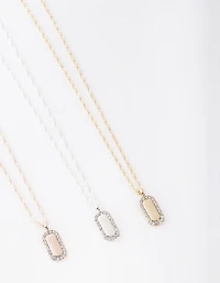 Paquet de colliers avec étiquettes Diamante en métal mixte