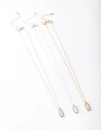 Paquet de colliers avec étiquettes Diamante en métal mixte