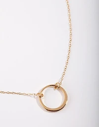 Gold Plated Sterling Silver Open Circle Necklace