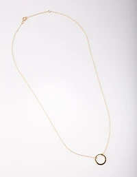 Gold Plated Sterling Silver Open Circle Necklace
