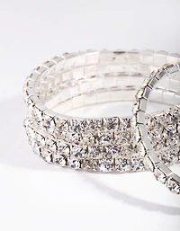 Silver Cup Chain Stretch Bracelets 5-Pack