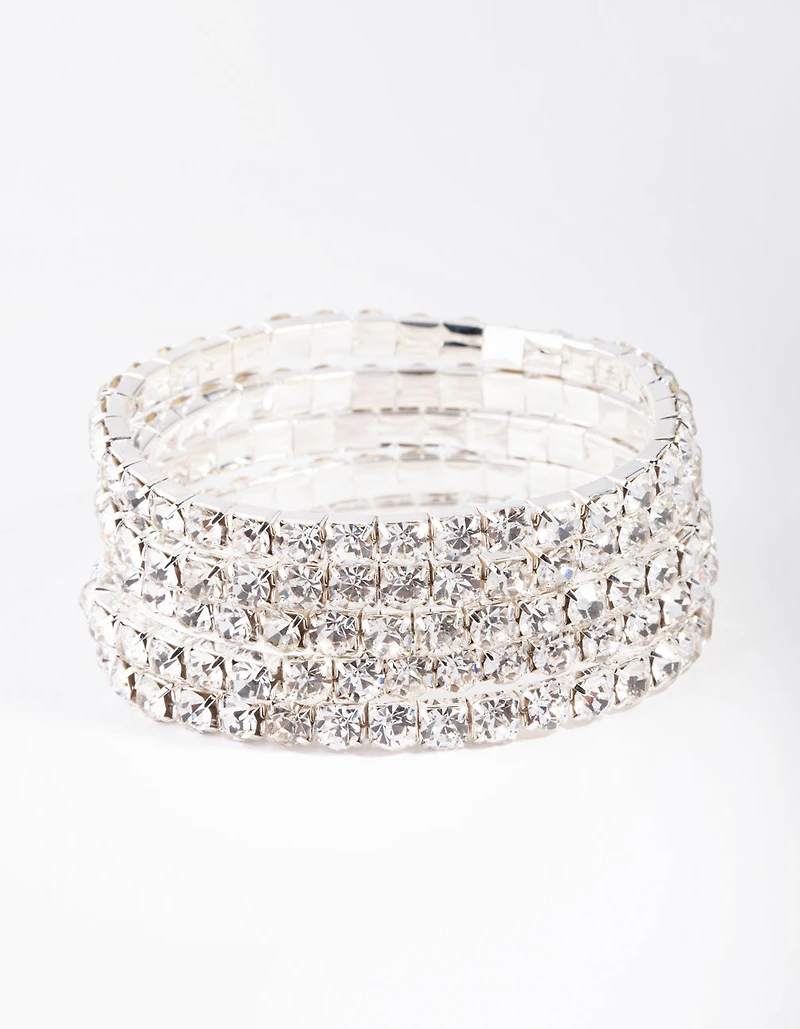 Bracelets Silver Cup Chain Stretch Pack de 5