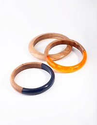 Wooden Spliced Bangle Pack
