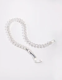Silver Cubic Zirconia Navette Tennis Bracelet