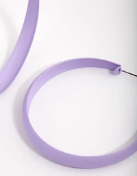 Lilac Matte 60mm Hoop Earrings