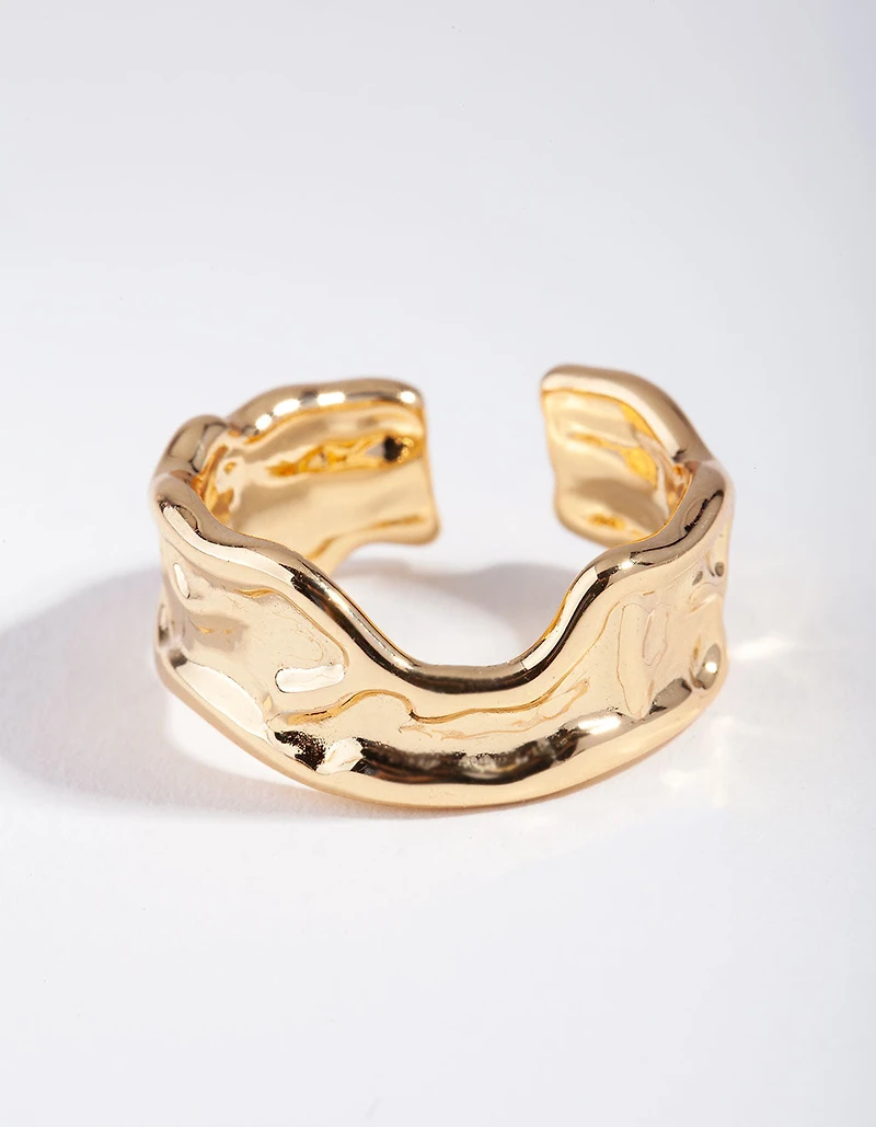 Bague ajustable plaquée or fondu
