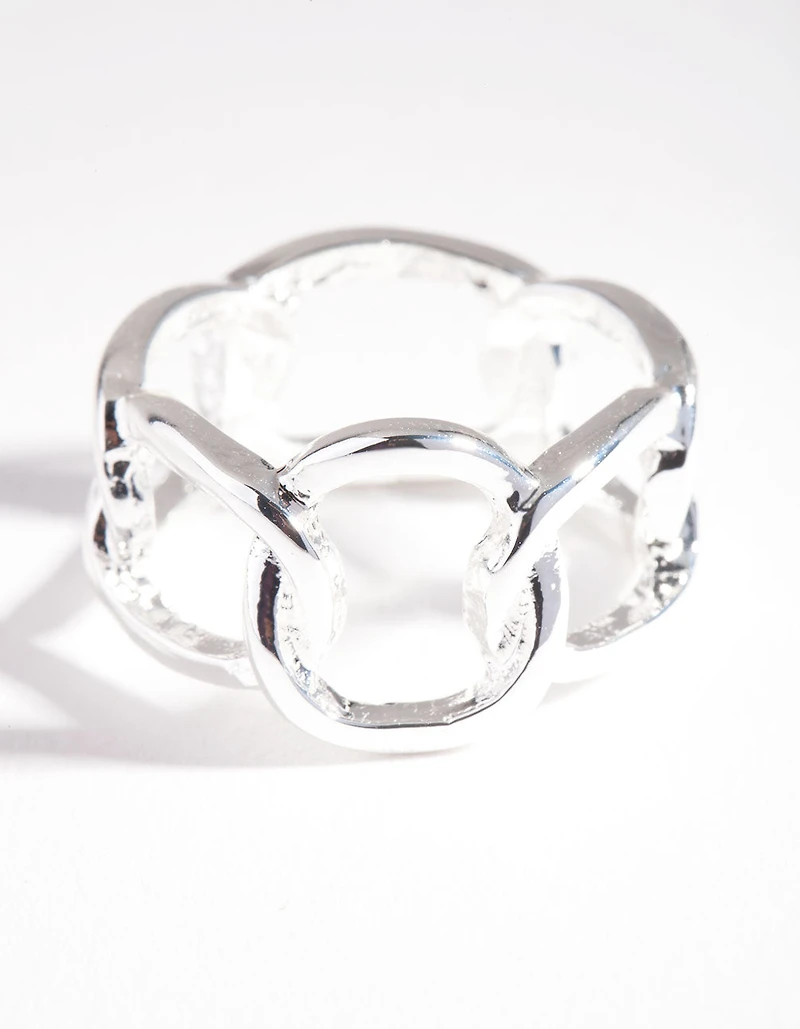 Silver Plated Wide Rectangle Ring