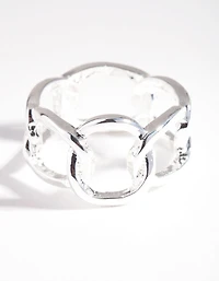 Silver Plated Wide Rectangle Ring
