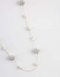 Kids Silver Fireball Classic Bead Station Necklace