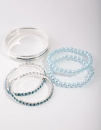 Kids Silver Diamante Baby Mix Bracelet