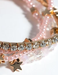 Bracelet extensible en perles d’or et charme étoilé pour enfants